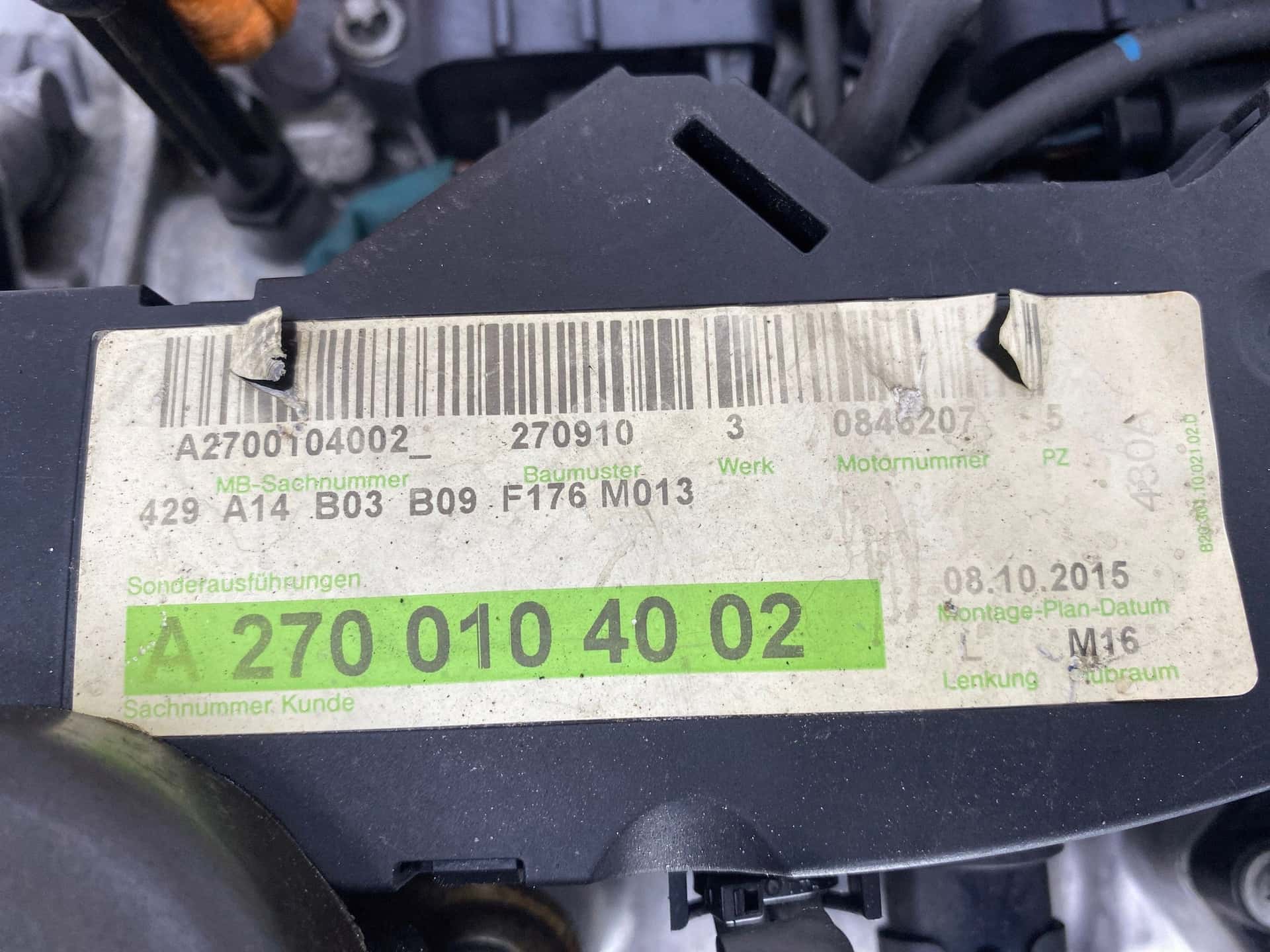 Moteur M 270.910 vue 7